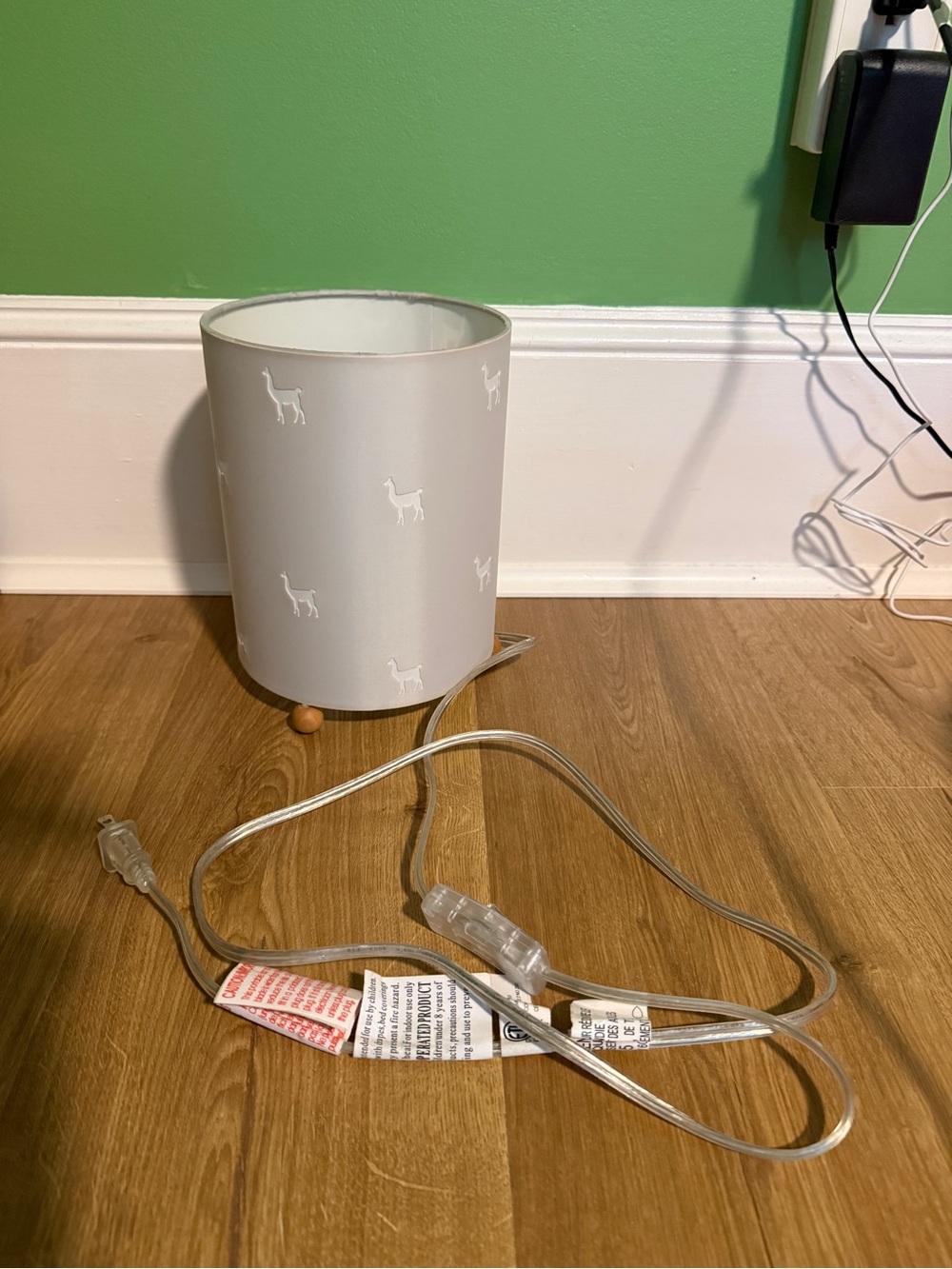 Target Gray Table Lamp with White Llama Motif